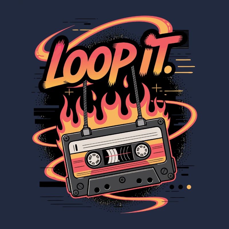 Retro Cassette Loop It Music Design