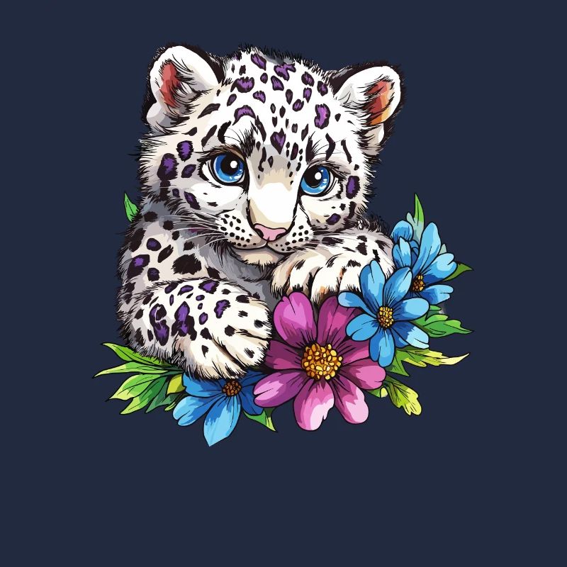 Leopardenkätzchen mit Blumen