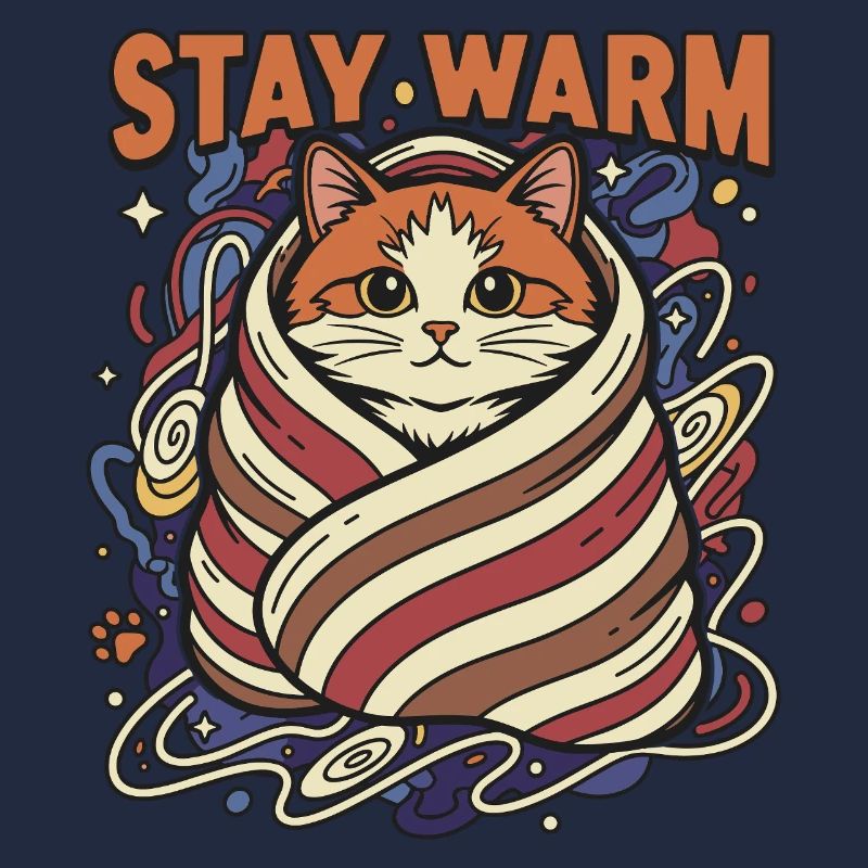 Restez au chaud : chat de l’espace en écharpe