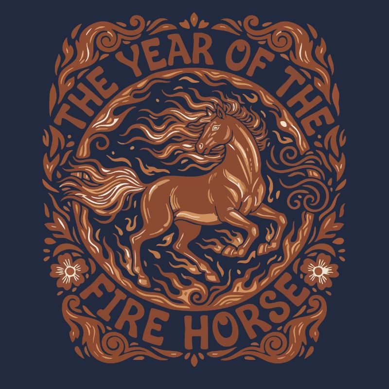 Année de la conception de la célébration du cheval de feu