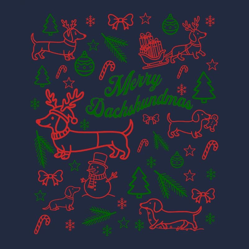 Dachshund Christmas Pattern