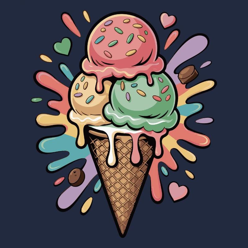 Bunte Eiscreme Explosion