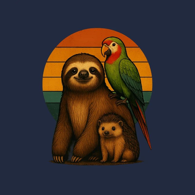 Faultier Papagei Igel