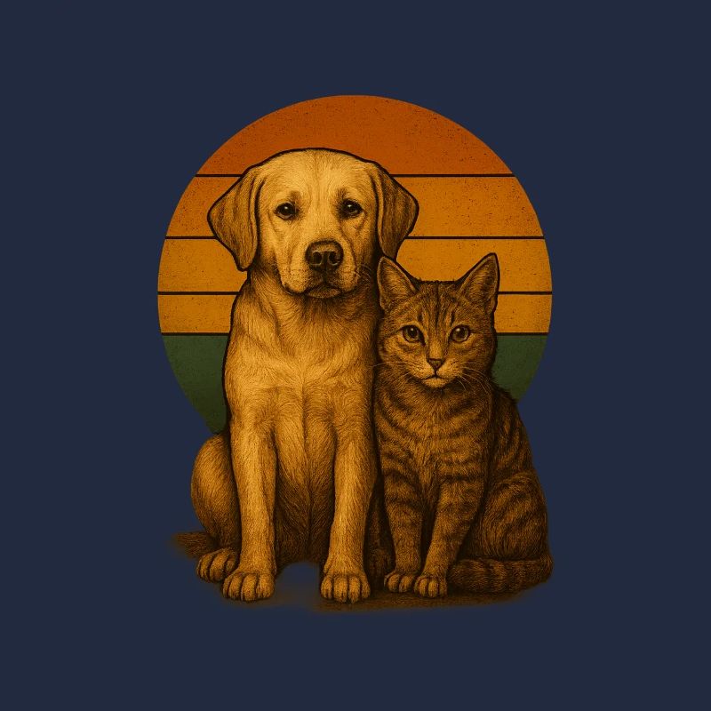 Labrador and cat