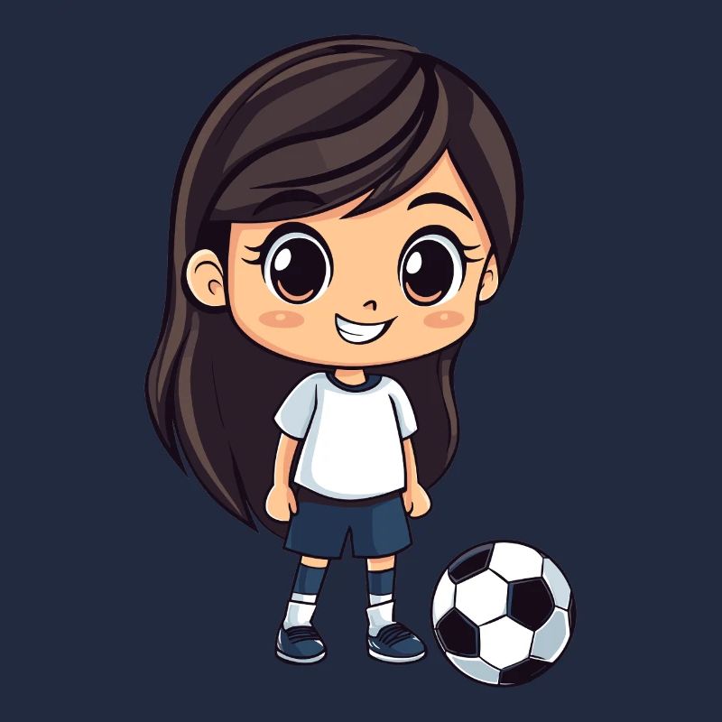 Kicker Mädchen Cartoon