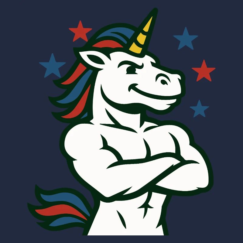 Selbstbewusste Einhorn-Illustration