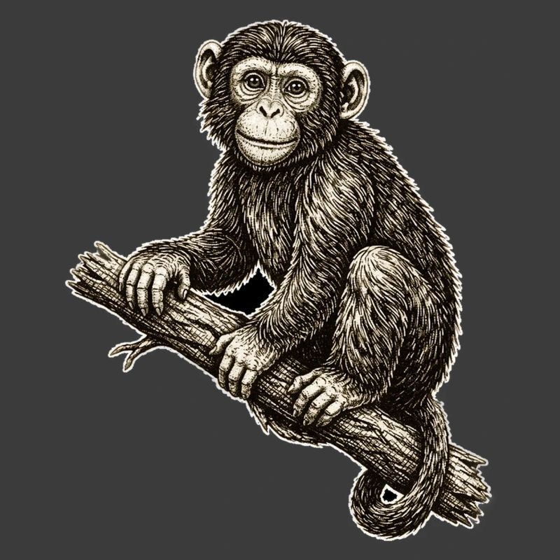 Monkey illustration in vintage style