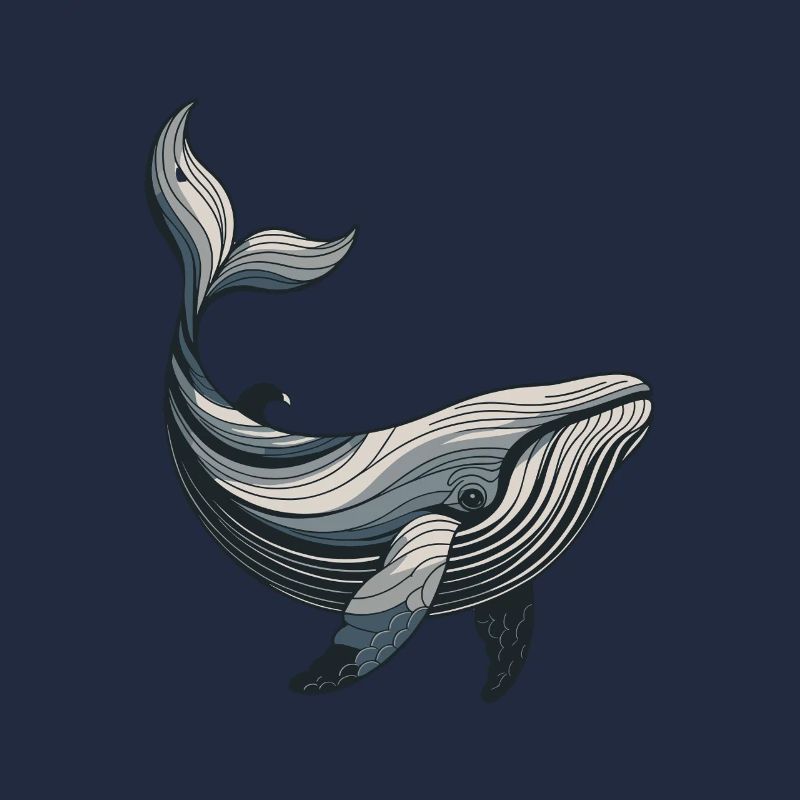 Linienwal: Blaues Waldesign
