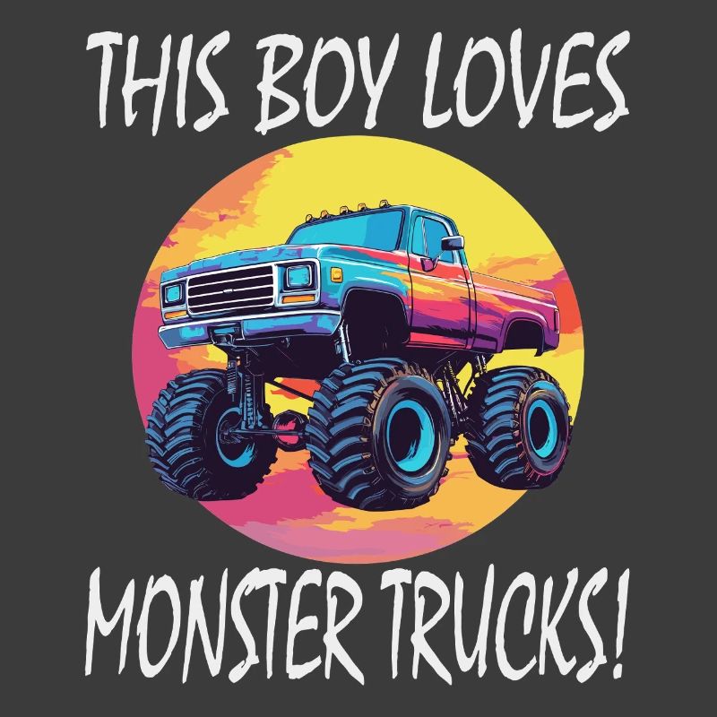 This boy loves monster trucks