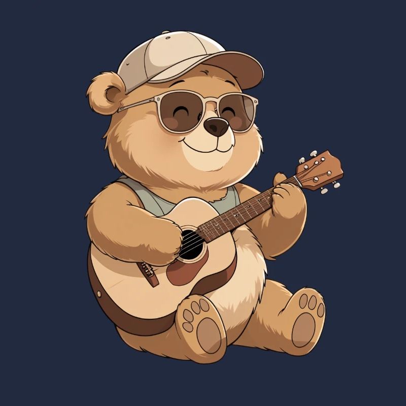 Guitar bear with sunglasses
