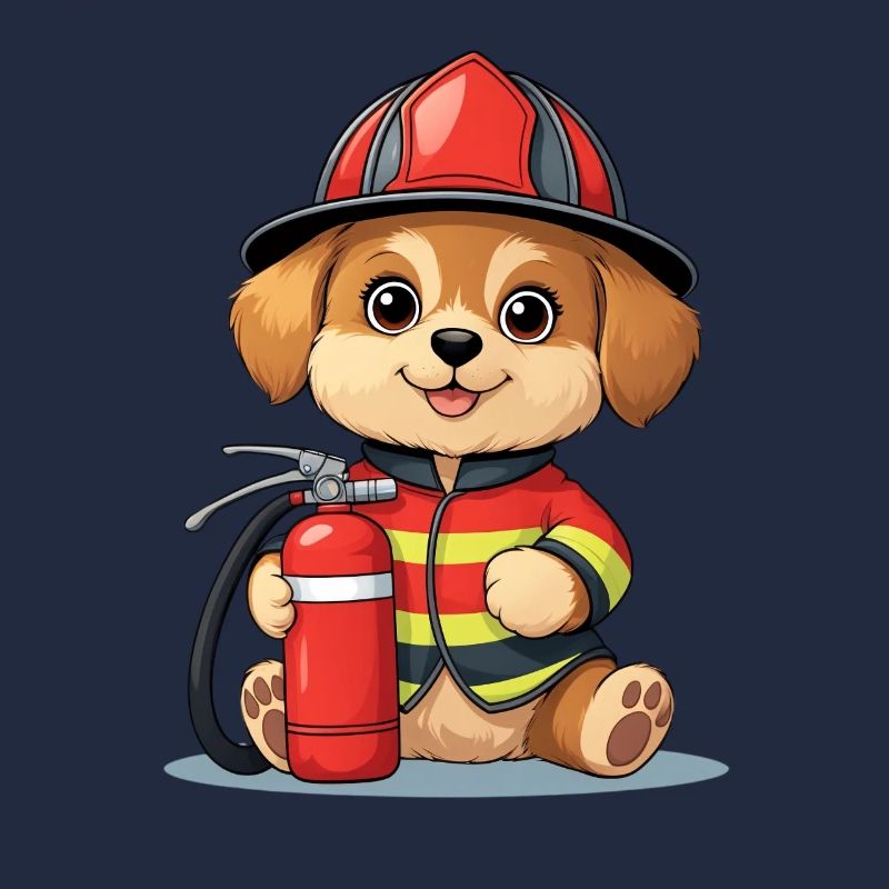 Chiot chien de pompiers en action