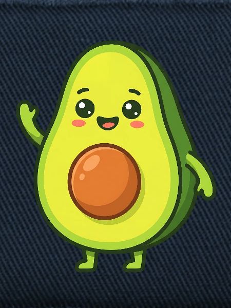 Happy Avocado Cartoon