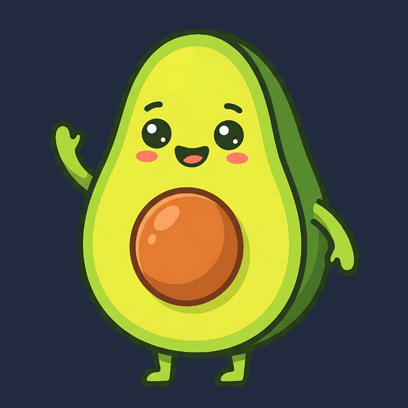 Happy Avocado Cartoon