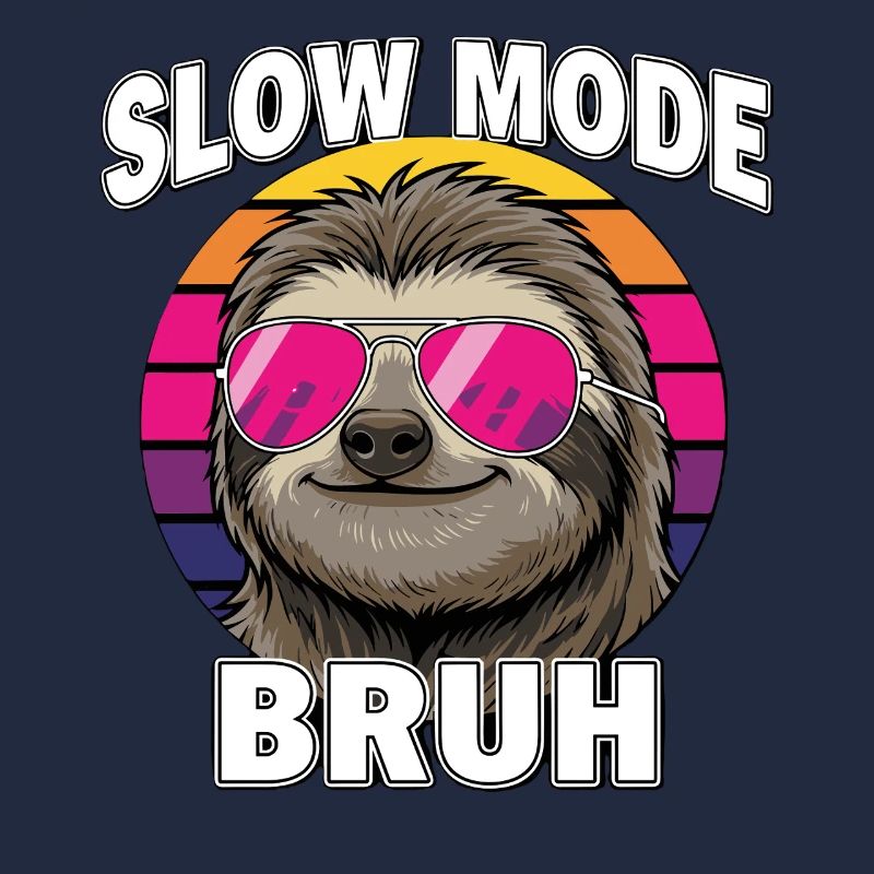 Cool Sloth Slow Mode Bruh Retro