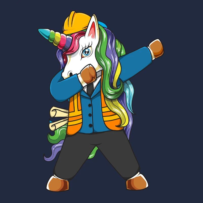 Dabbing Unicorn Engineer Construction Worker