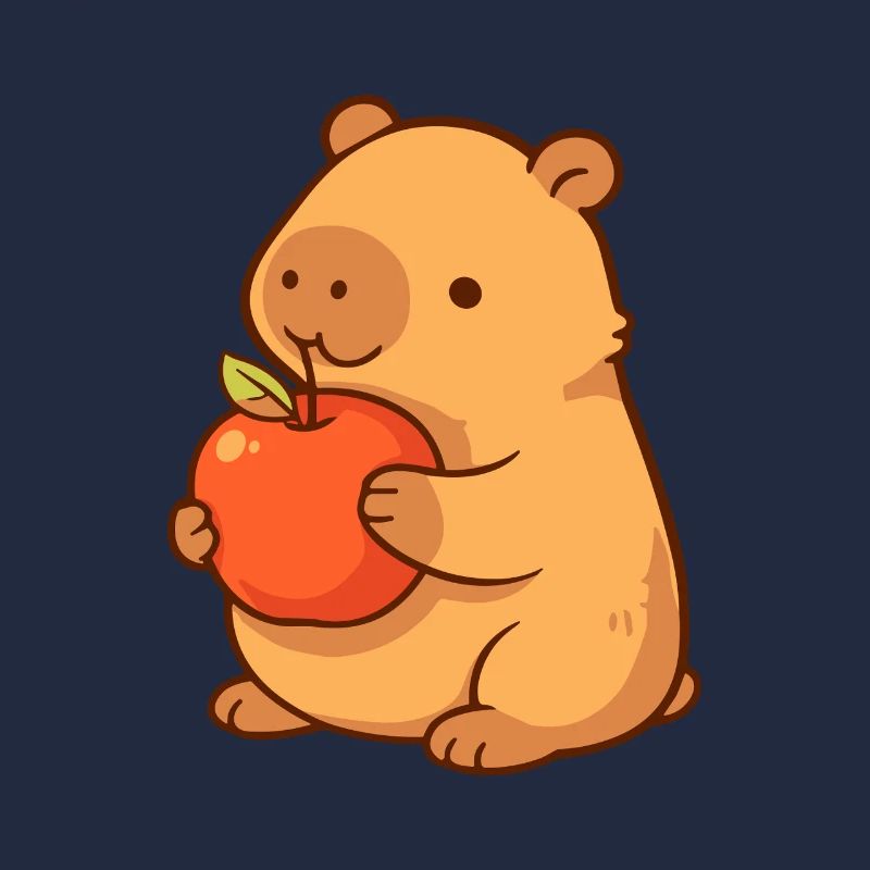 Illustration de capybara avec pomme