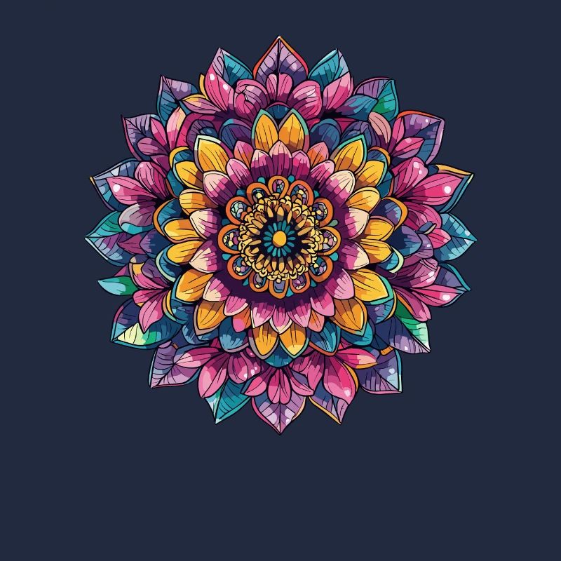 Lebendige Mandala Blütenpracht