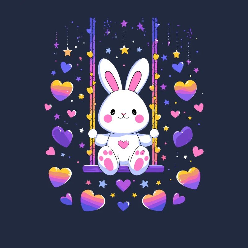 Swing de lapin avec des cœurs