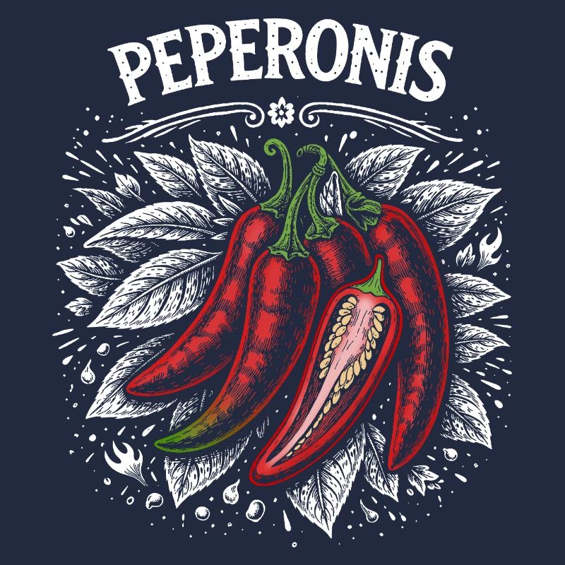 Conception de feuilles brûlantes de pepperoni