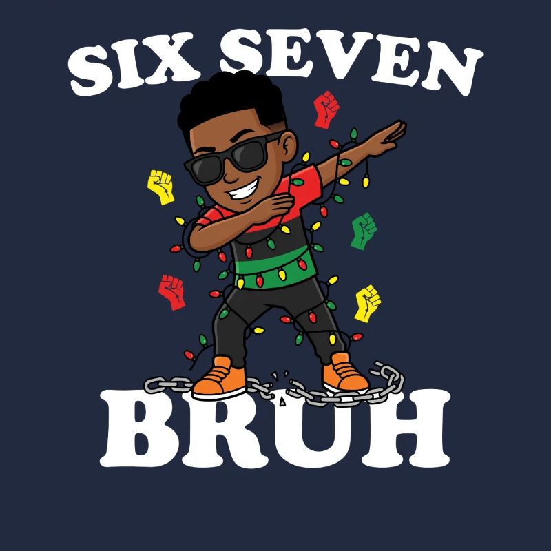 Six Seven Bruh Dabbing Juneteenth Boy Afro Boys