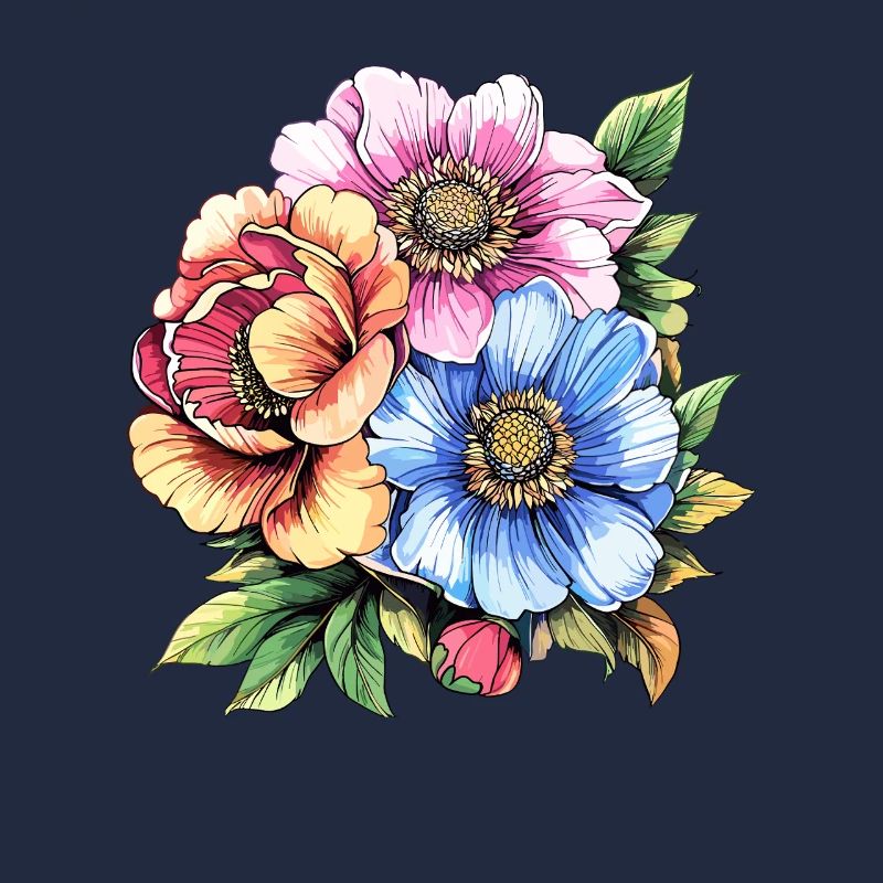 Colored Flower Bouquet Illustration