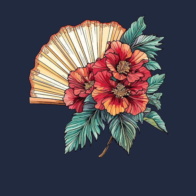 Hibiskus-Fächer im Oriental-Stil