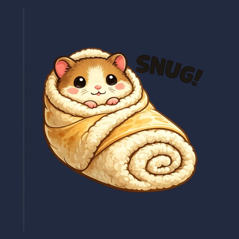Cuddly hamster in blanket