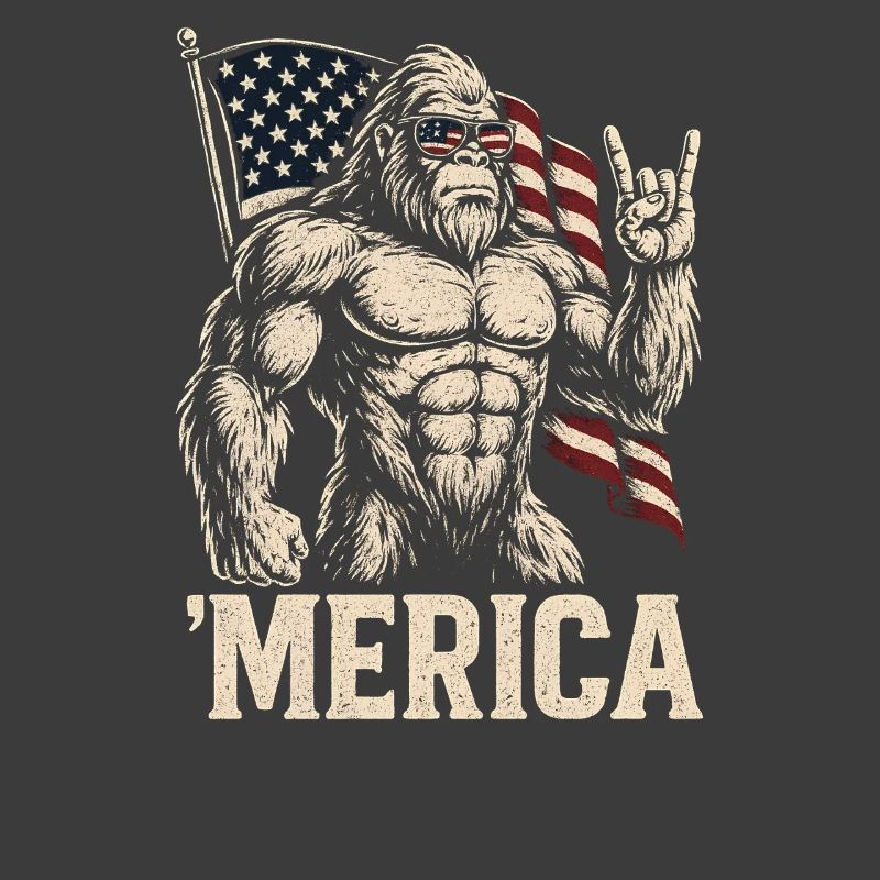 America Bigfoot Drôle 4 juillet Bigfoot Ameri
