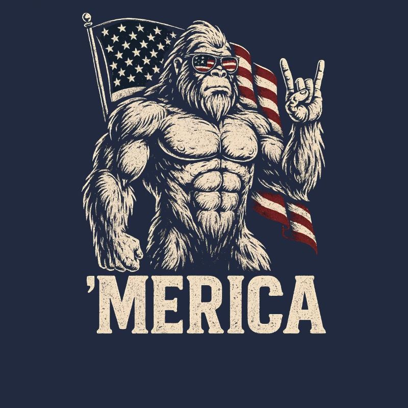 America Bigfoot Drôle 4 juillet Bigfoot Ameri