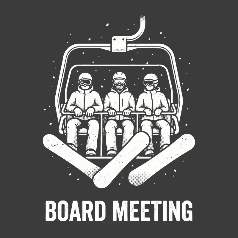 Réunion du conseil d’administration Télésiège de snowboard rétro