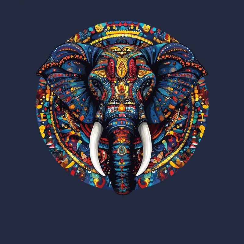 Farbenfrohe Elefanten-Mandala