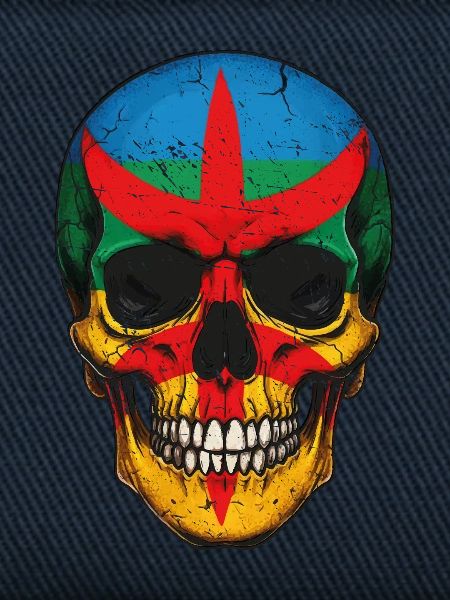Bunte Berberflaggen-Schädel – Berber-Schädel