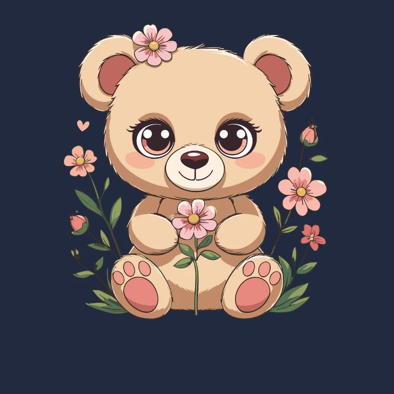 Ours en peluche avec des fleurs