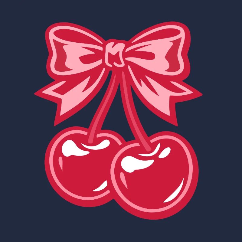 Cerises de la Saint-Valentin avec nœud rose