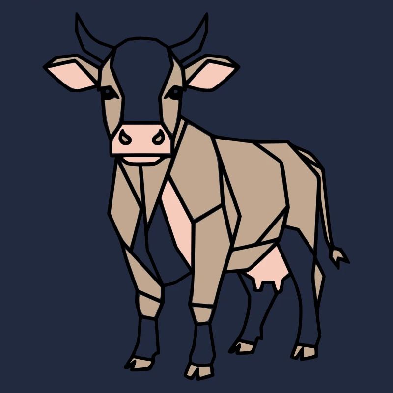 Geometric Cow Low Poly Modern