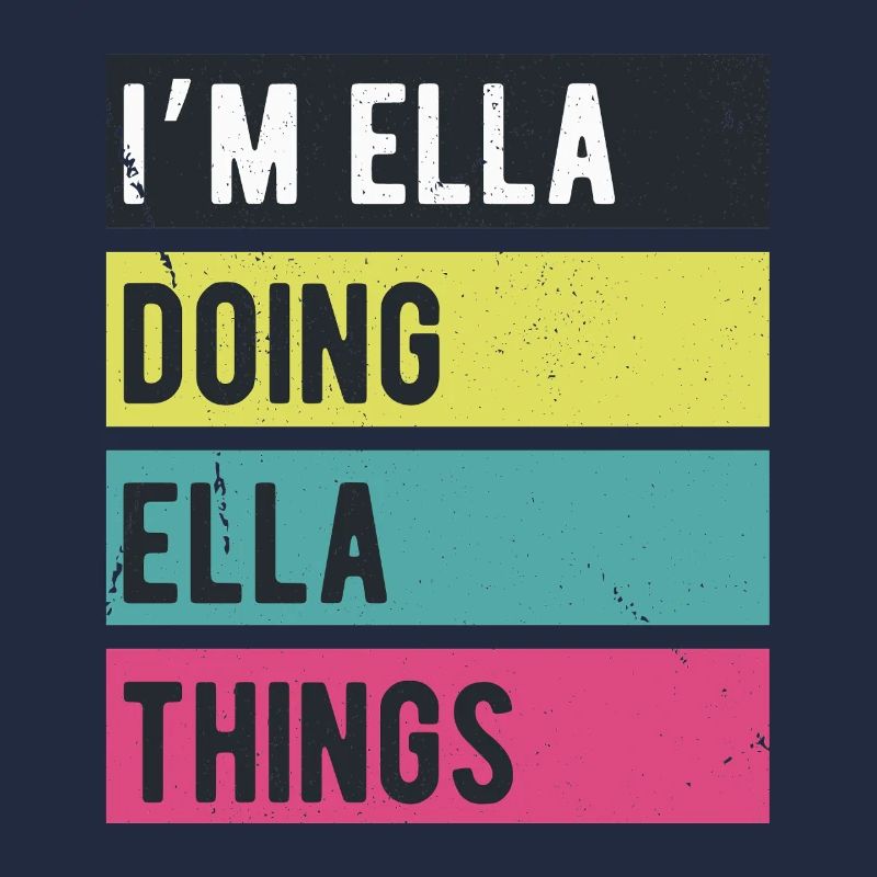 Ich bin Ella, die Ella-Dinge Retro-Farben machen