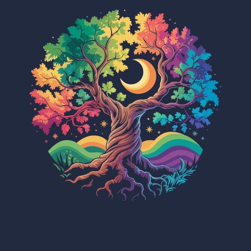 Rainbow Tree Moon Magic