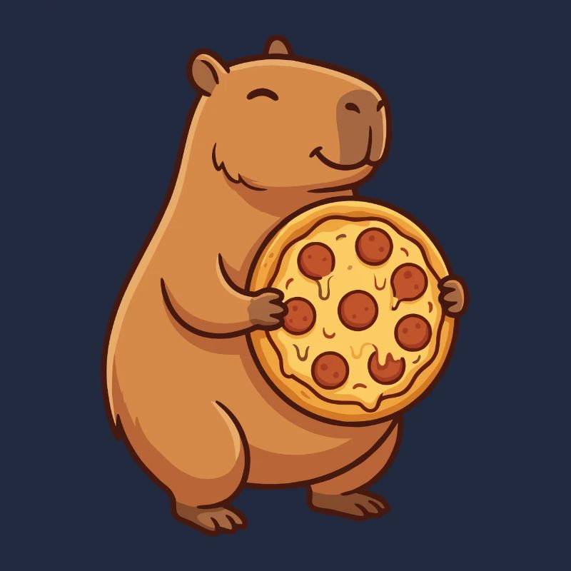 Capybara avec pizza