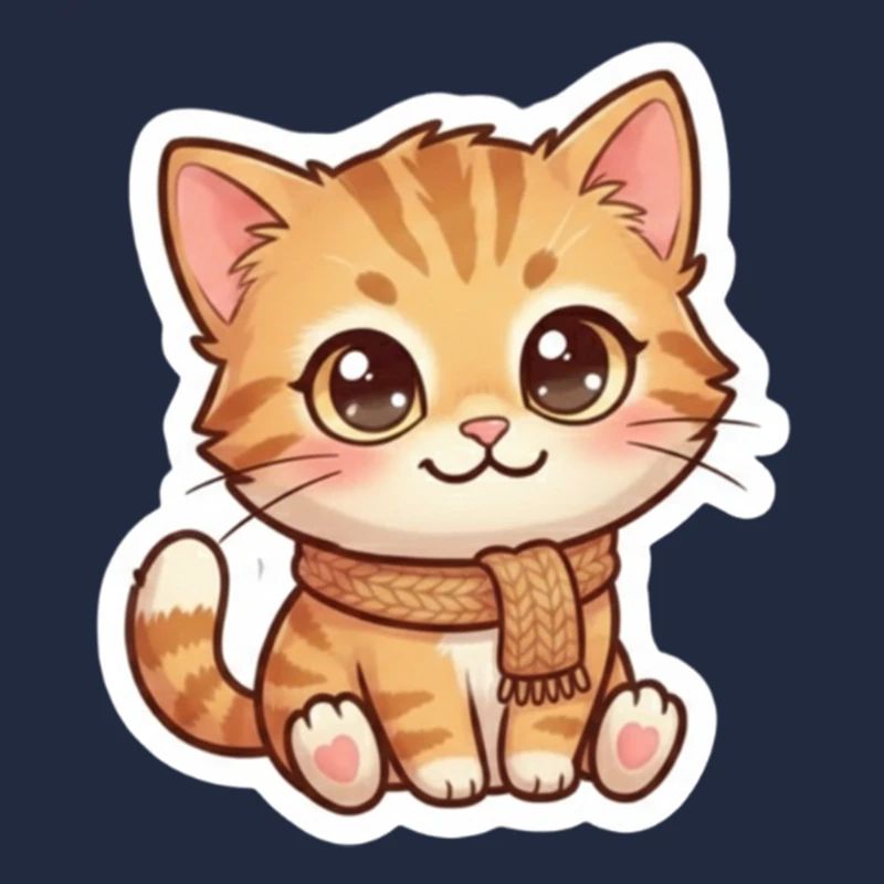 Chaton orange douillet en écharpe