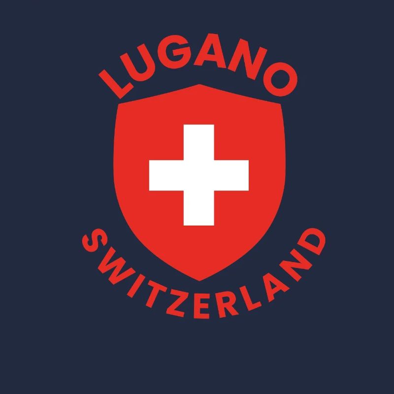 Lugano-Schild Schweizer Flagge