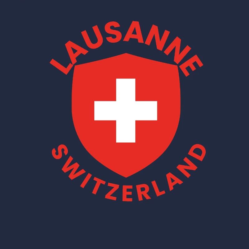 Lausanner Schild mit Schweizer Flagge