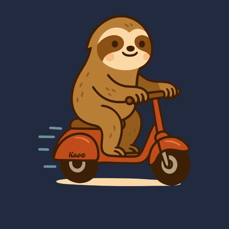 Sloth on scooter