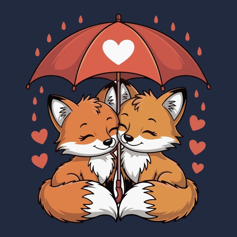 Fuchs Comic Paar Liebe