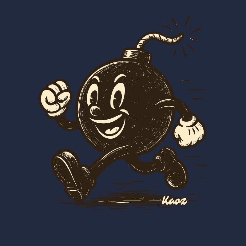 Running cartoon bombshell