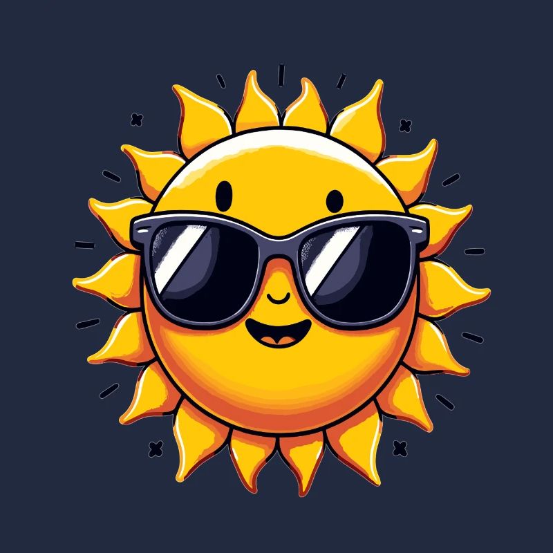 Sonne mit Sonnenbrille Cartoon