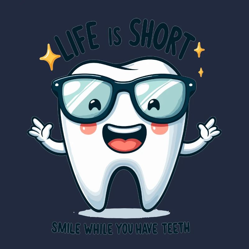 Smiling tooth with sunglasses