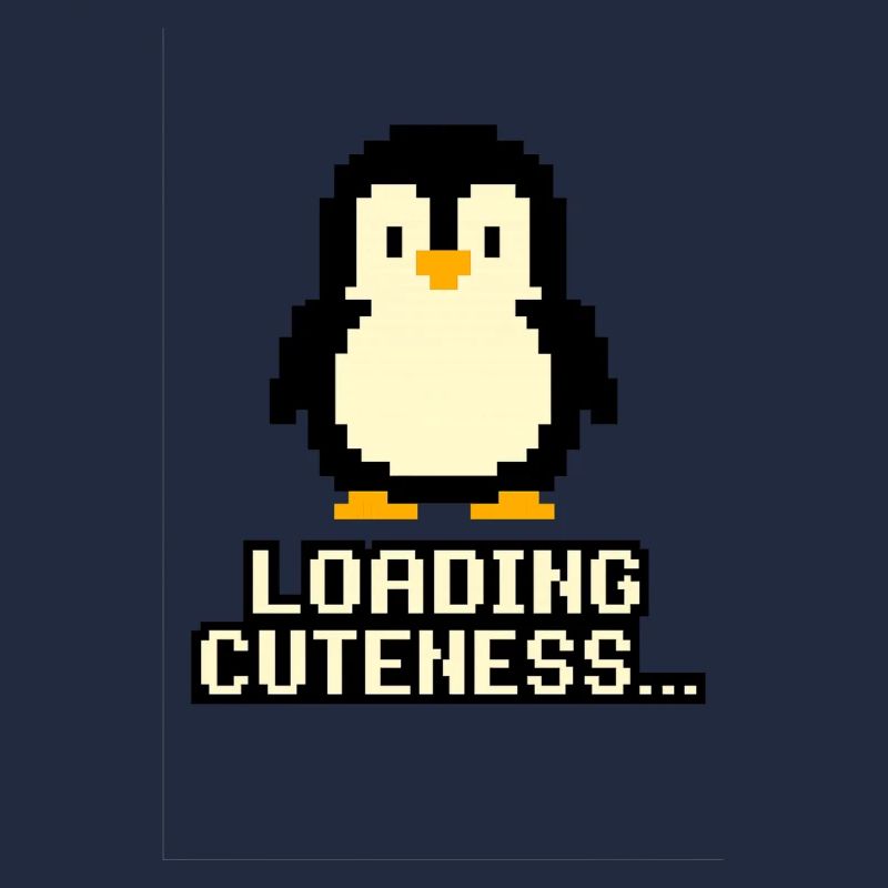 Pixel Penguin Charging Cuteness
