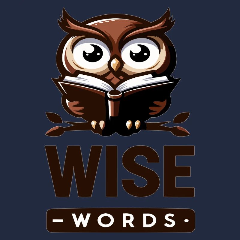 Weise Eule mit Buch – Wörter