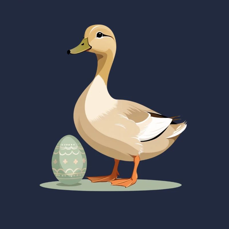 Canard de printemps avec œuf de Pâques