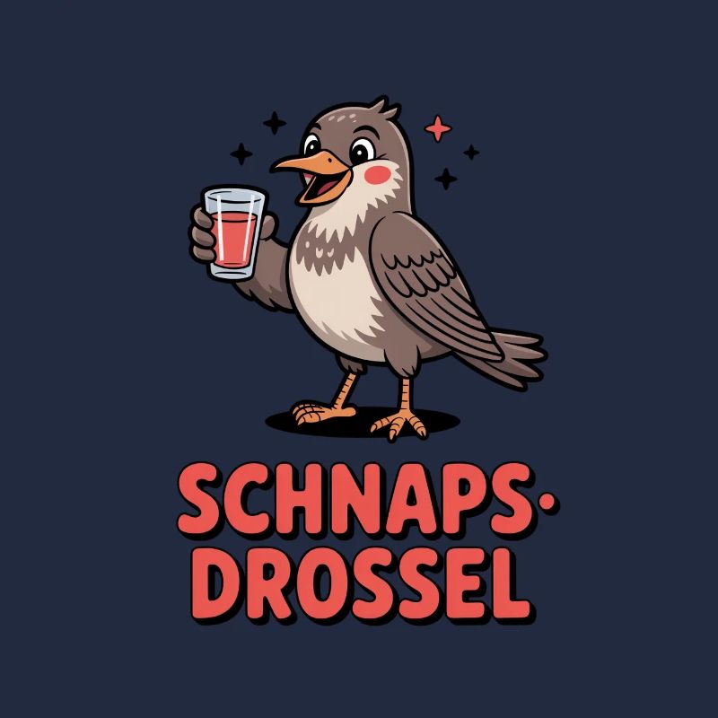 Lustige Schnapsdrossel Trinkvogel Party